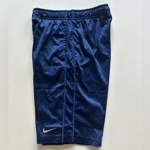 Nike Dri-Fit blue patterned shorts in YL